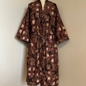 VTG 80s Paisley Men’s Robe Pajamas Plaid Polyester ZCMI Sz One Size